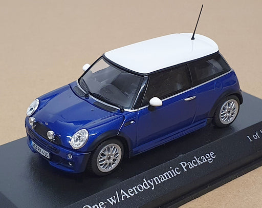 Minichamps 1/43 Scale 431 138270 - 2003 Mini One w/Aerodynamic Package Met. Blue