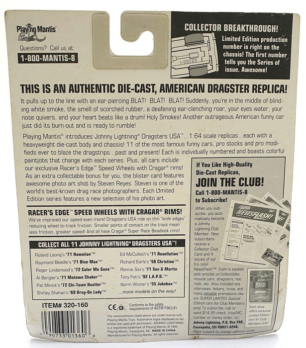 Johnny Lightning 1/64 Scale 320-160 Dragsters USA 1972 Chi-Town Hustler - Minick