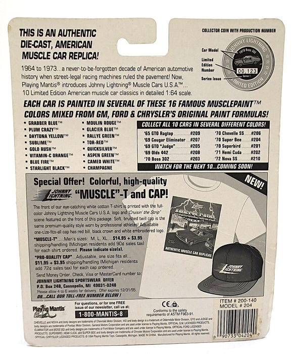 Johnny Lightning 1/64 Scale 200-140 - Muscle Cars 1970 Plymouth Super Bee - Red