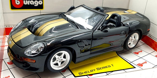 Burago 1/18 Scale Diecast 3323 - Shelby Series 1  -Black/Gold