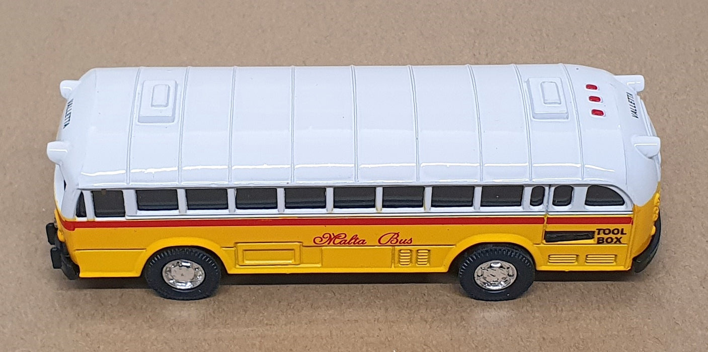 China Brand Appx 12cm Long Diecast 143 - Malta Bus Model - Yellow/White