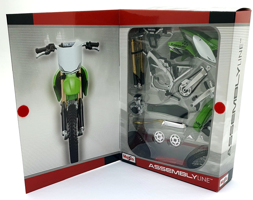Maisto 1/12 Scale Diecast Kit 39175 - Kawasaki KX 450F Motorbike - White/Green