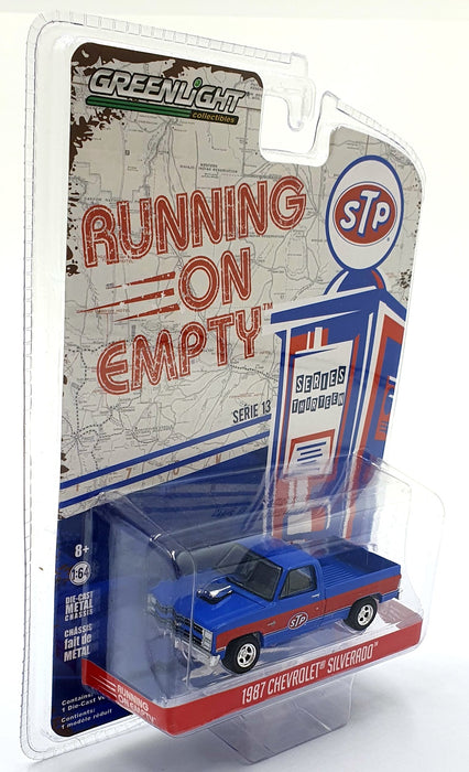 Greenlight 1/64 Scale 41130-C - 1987 Chevrolet Silverado - Blue/Red