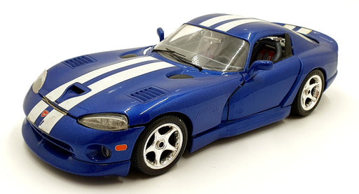Burago 1/18 Scale Diecast 16126B - Dodge Viper GTS Coupe - Blue/White Stripes