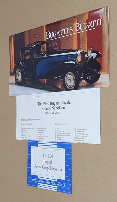 Franklin Mint 1/24 Scale 19626D - 1930 Bugatti Coupe Napoleon - Black/Blue