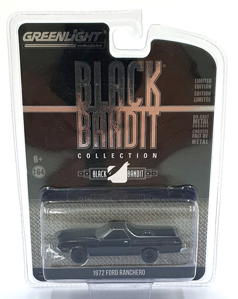 Greenlight 1/64 Scale 28010-B - 1972 Ford Ranchero Black Bandit - Black
