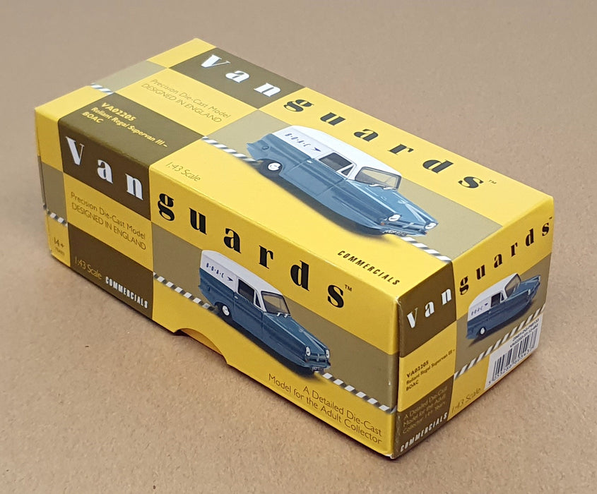 Vanguards 1/43 Scale VA02205 - Reliant Regal Supervan III BOAC - White/Blue