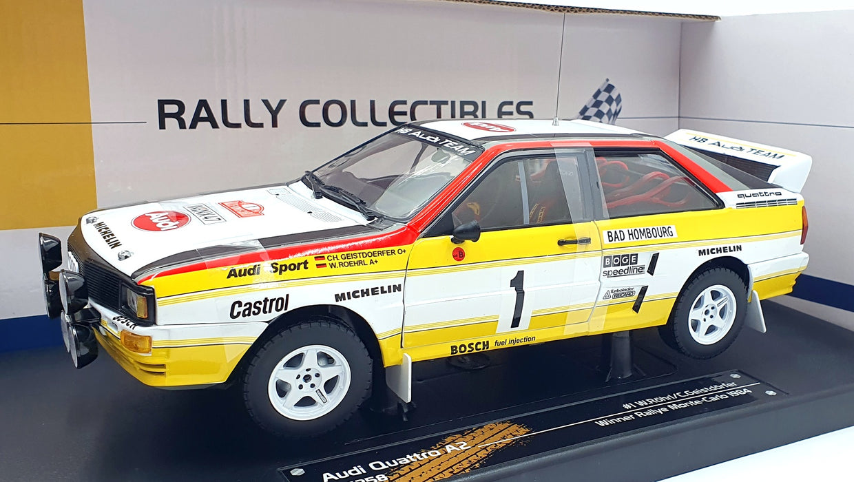 Sun Star 1/18 Scale 4258 Audi Quattro A2 #1 1st MC Rally 1984 Rohrl/Geistdorfer