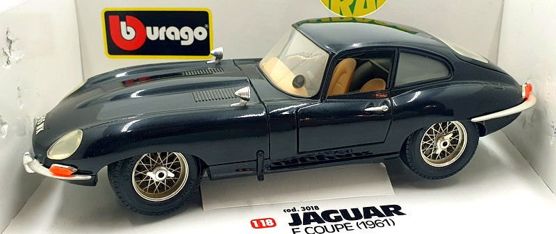 Burago 1/18 Scale Diecast 3018 - 1961 Jaguar E Type Coupe - Black
