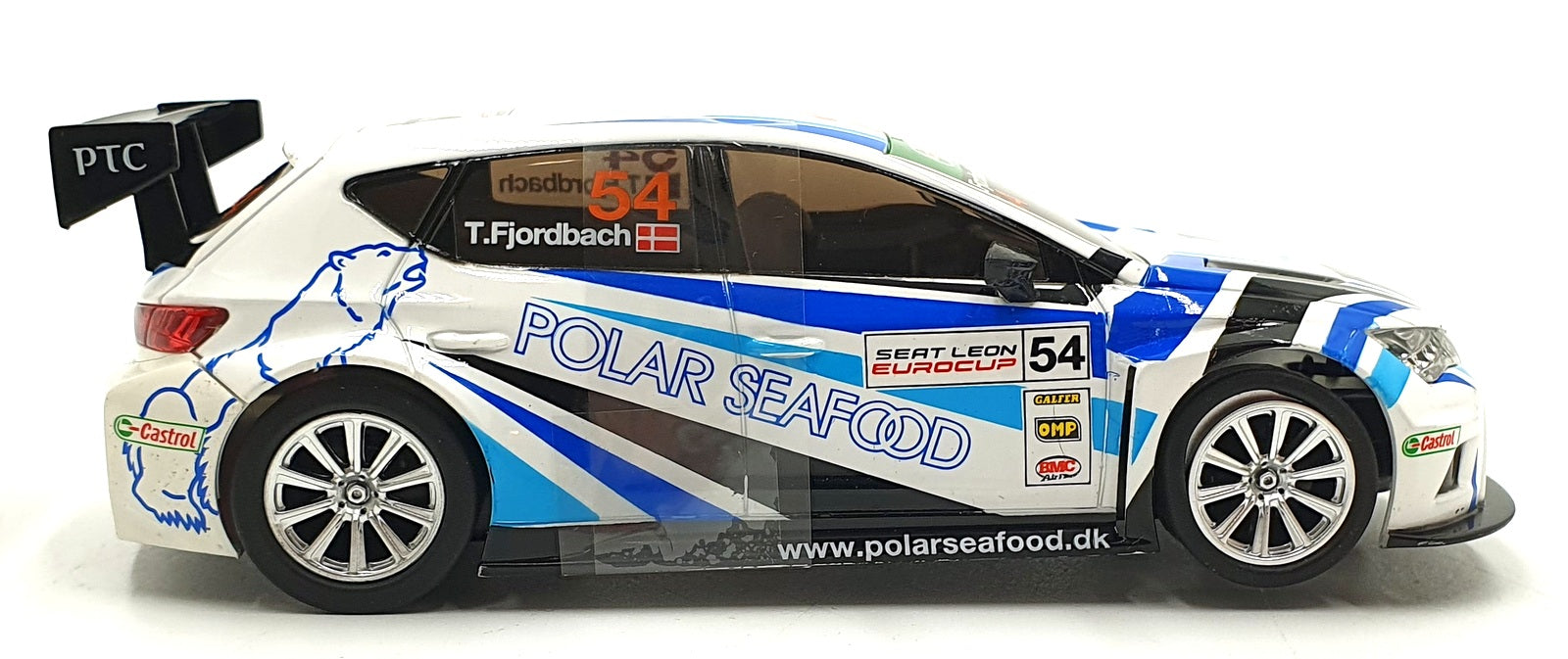 Ninco 1/32 Scale Slot Car 50657 - Seat Leon Polar #54 - White/Blue