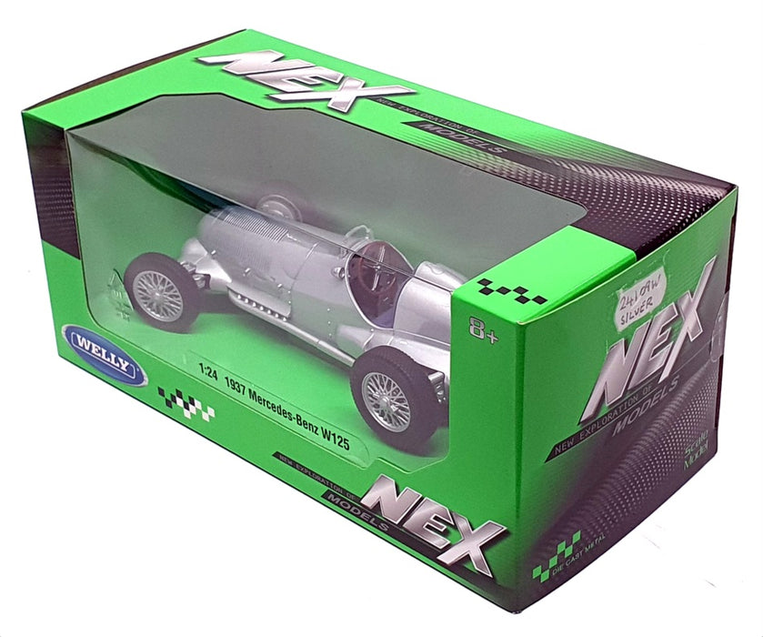 Welly 1/24 Scale Diecast 24109W - 1937 Mercedes Benz W125 - Silver