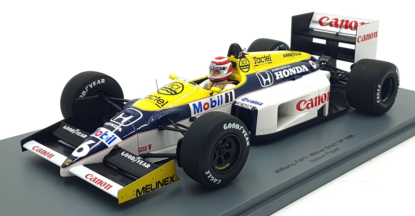 Spark 1/18 Scale 18S737 - Williams FW11 #6 1st Brazil GP 1986