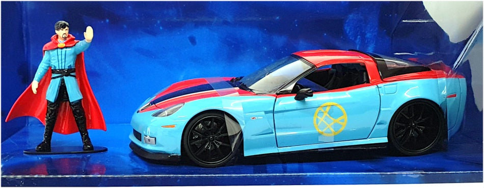 Jada 1/24 Scale 32115 Marvel Dr Strange & 2006 Chevrolet Corvette Z06 - Red/Blue