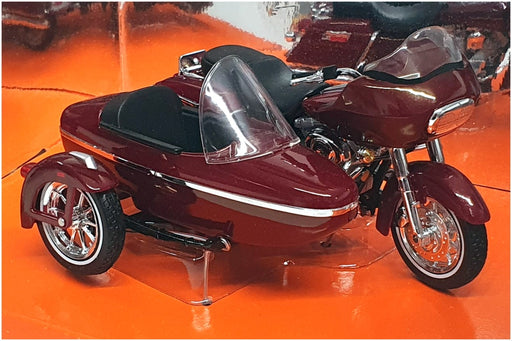 Maisto 1/18 Scale 31108 - Harley Davidson Motorbike With Side Car - Maroon