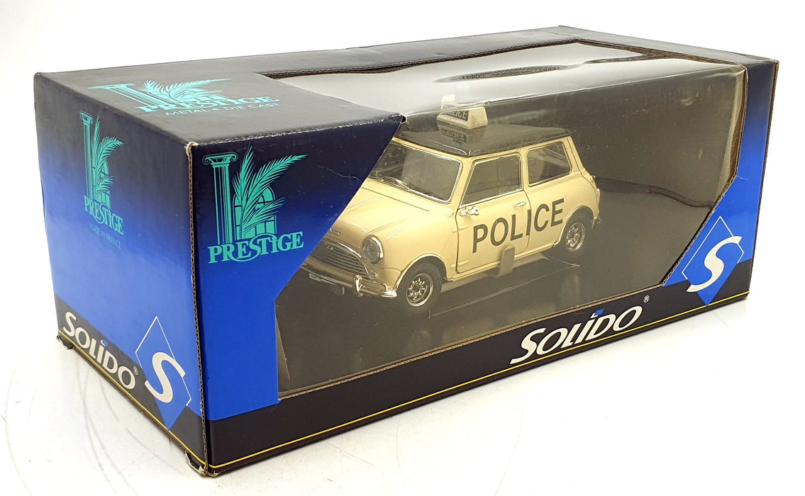 Solido 1/18 Scale Diecast  7190-4 - Mini Cooper Police - Cream/Black