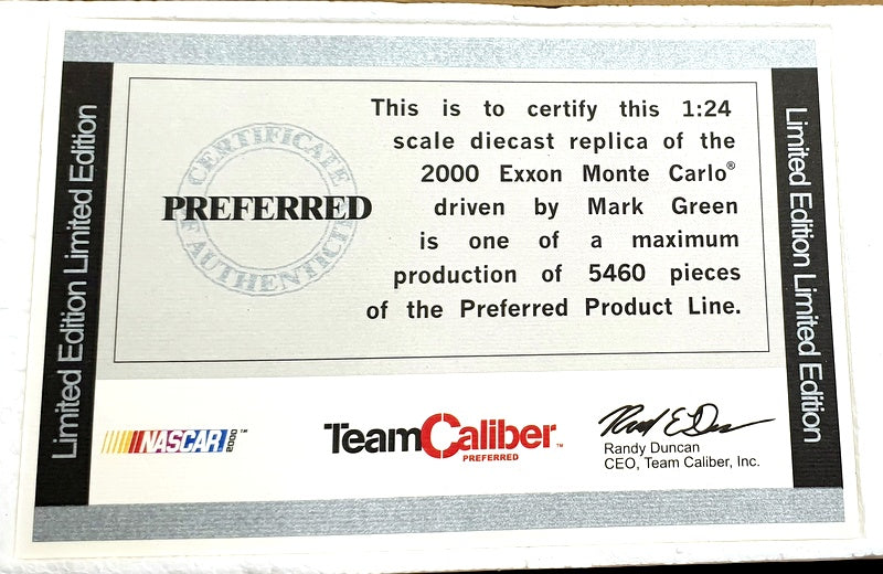 Team Caliber 1/24 Scale P632156XX - Chevrolet Nascar #63 Superflo - Green