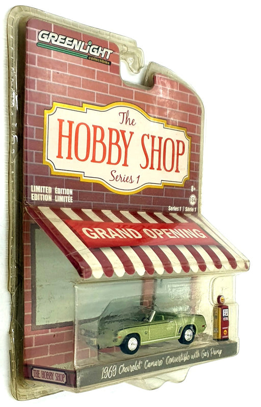 Greenlight 1/64 Scale 97010 - 1969 Chevrolet Camaro Convertible with Gas Pump
