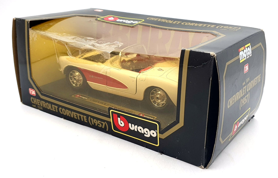 Burago 1/24 Scale Diecast 1524 - 1957 Chevrolet Corvette - White