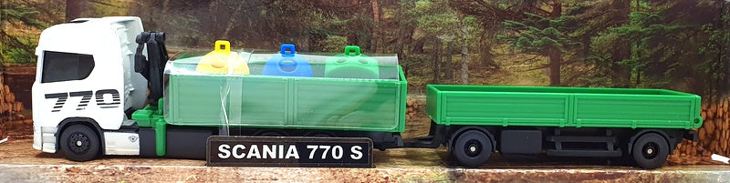 Maisto 11682 - Scania 770 S Double Trailer With Load - White/Green