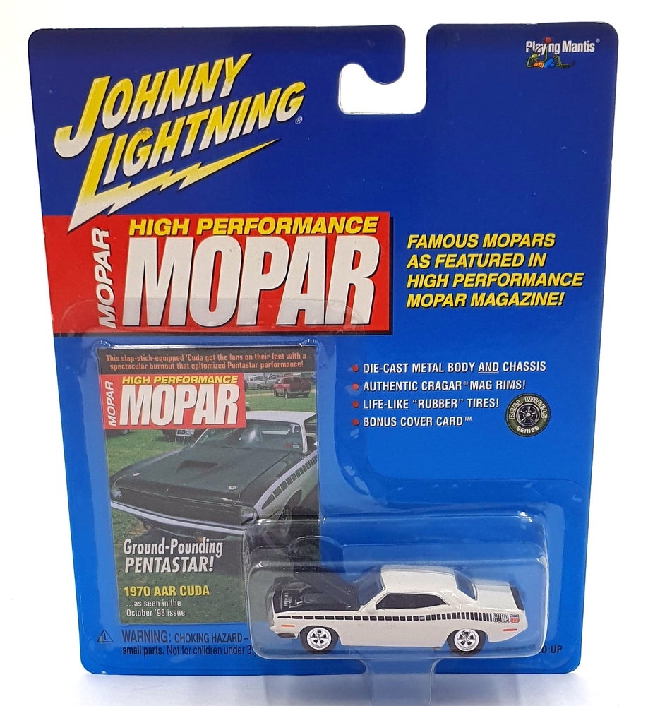 Johnny Lightning 1/64 Scale 291-07 HP MOPAR - 1970 Plymouth AAR Cuda - White