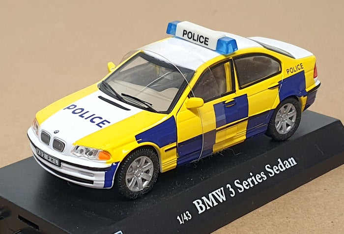 Cararama 1/43 Scale CARA19 - BMW 3 Series Sedan Police Car - Yellow/Blue
