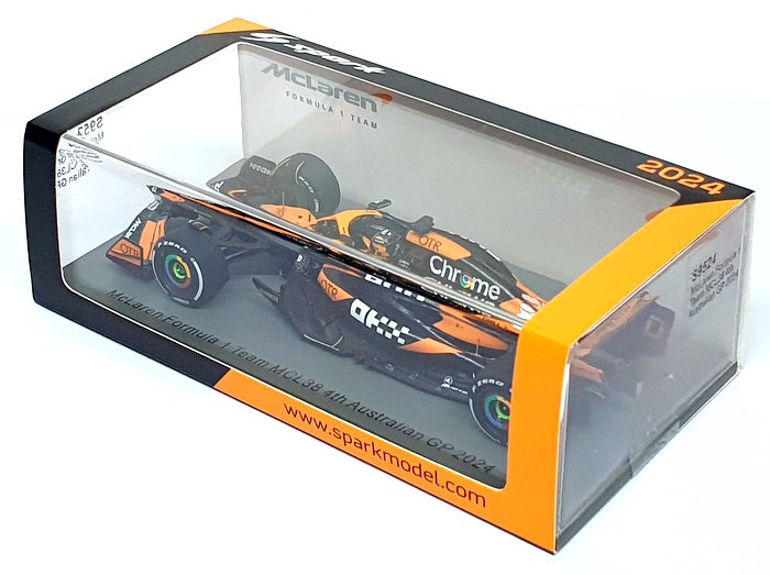 Spark 1/43 Scale S9524 - F1 McLaren MCL38 4th Australian GP 2024 O. Piastri