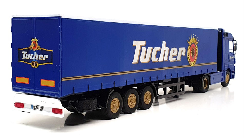 NZG 1/50 Scale 555/04 - Mercedes Benz Truck & Trailer (Tucher) Blue