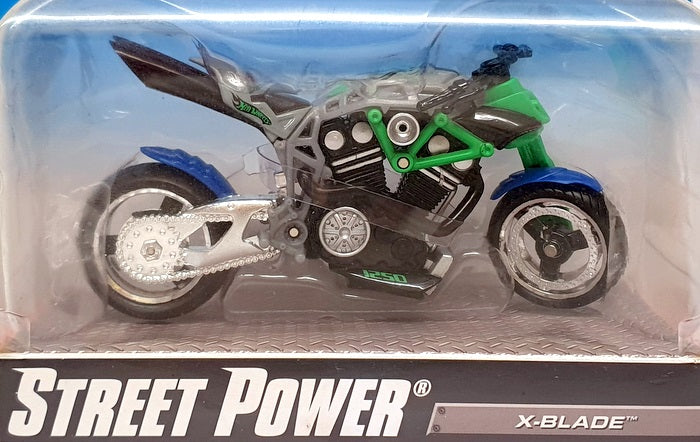 Hot Wheels 1/18 Scale R1090 - X-Blade Motorbike - Green/Grey/Blue