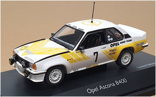 Schuco 1/43 Scale 05523 - Opel Ascona B400 #7 Sweden Rally 1980 - White/Yellow