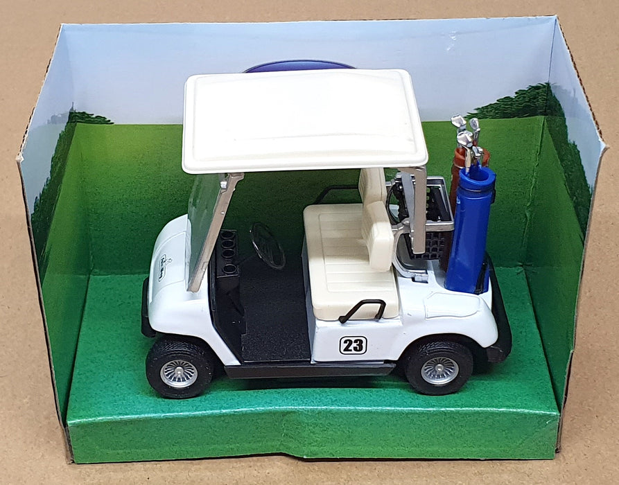 Welly 9.5cm Long Pull Back & Go 391565 - Golf Car - White