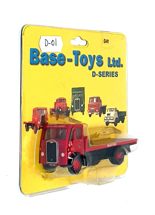 Base Toys 1/76 Scale D-01 - Albion Chieftain Flatbed Lorry BRS Bradford - Red