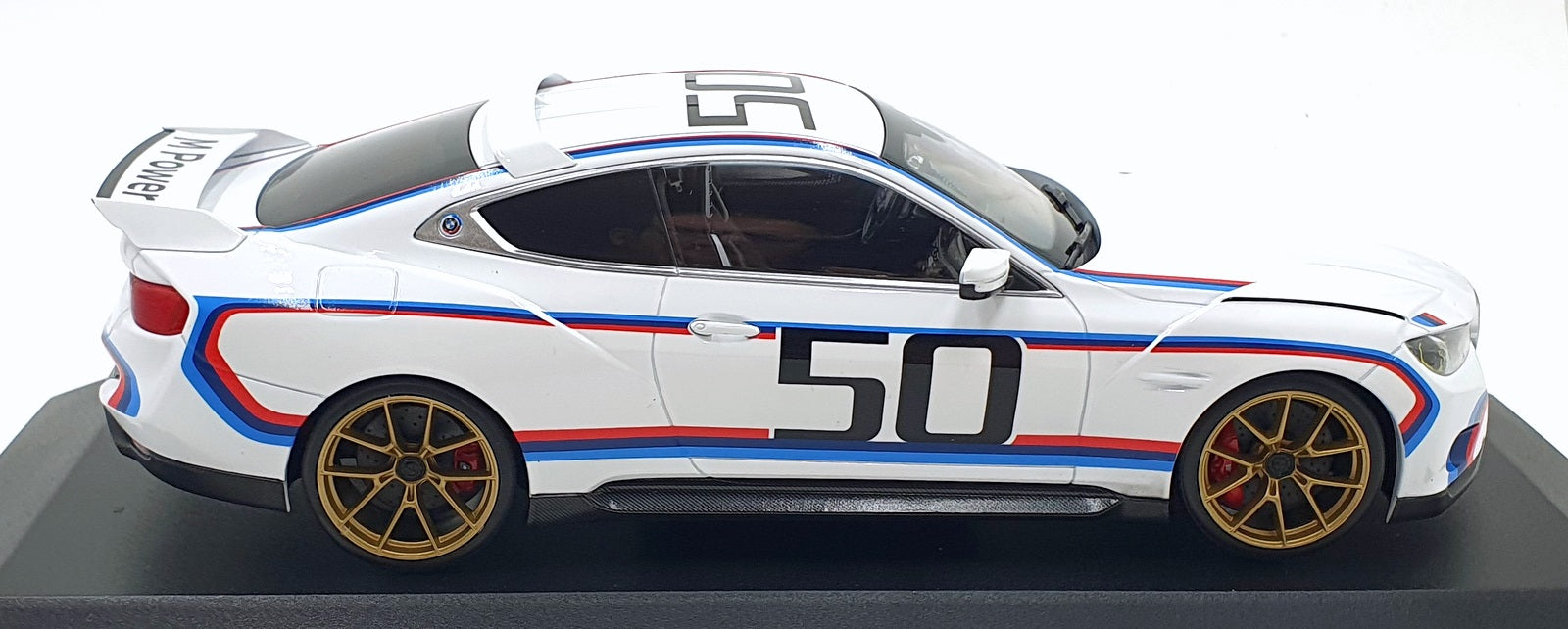 Norev 1/18 Scale Diecast 80 43 2 864 218 - BMW 3,0 CSL #50 MPower - White