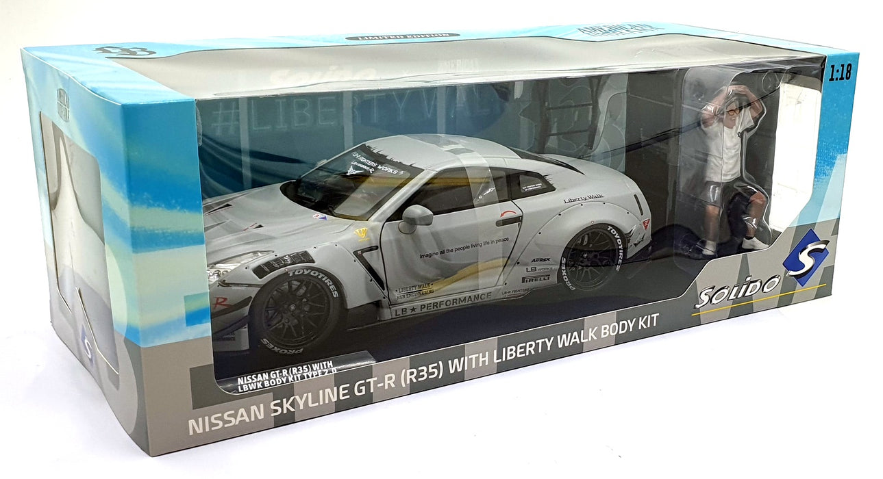 Solido  1/18 Scale S1805821 '24 Nissan GT-R (R35) LBWK Type 2.0 with KATO figure