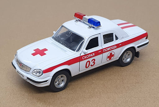 Welly 1/43 Scale Pull Back & Go 4066 - Bonra 31105 Russian Ambulance - White/Red