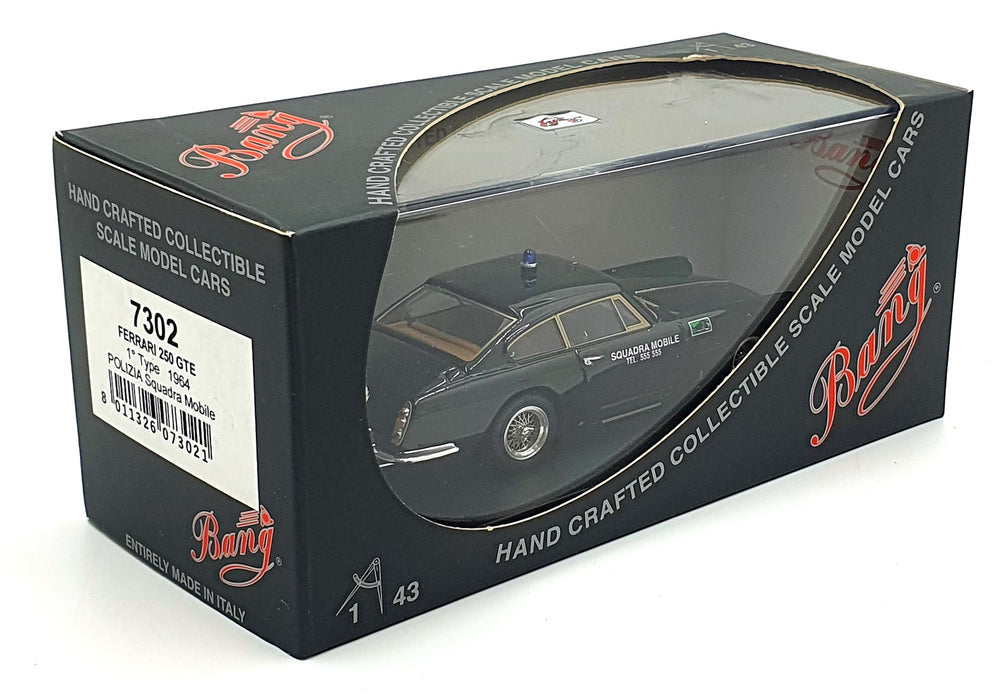 Bang 1/43 Scale 7302 - 1964 Ferrari 250 GTE 1 Type Polizia Squadra Mobile Black