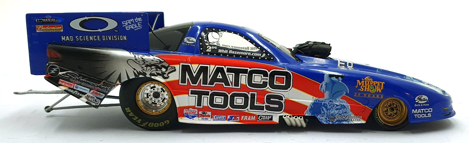 Action 1/24 Scale 102866 - Pontiac Funny Car Dragster 2002 Muppets 25th Bazemore