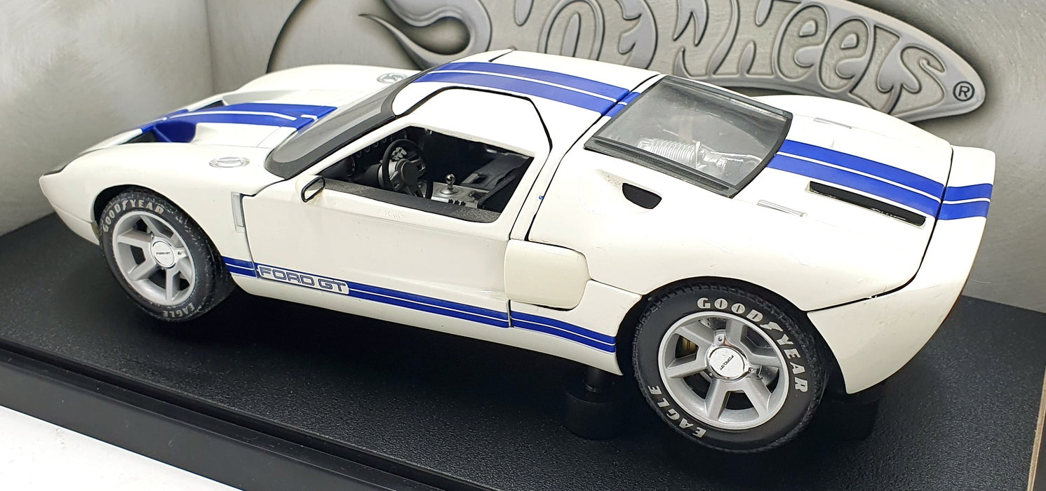 Hot Wheels 1/18 Scale Diecast J2616 - Ford GT Concept GT40 - White Blue