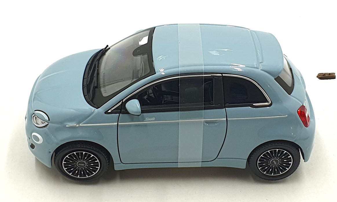 Burago 1/24 Scale Diecast 18-21110 BU - 2023 Fiat 500e - Grey/Blue