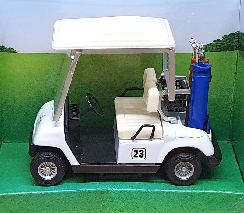 Welly 9.5cm Long Pull Back & Go 391565 - Golf Car - White