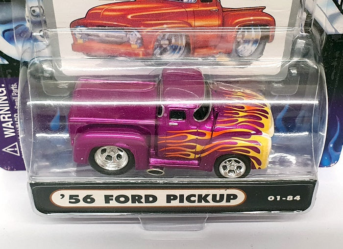 Muscle Machines 1/64 Scale 71151 01-84 - 1956 Ford Pick-Up Truck Purple & Flames