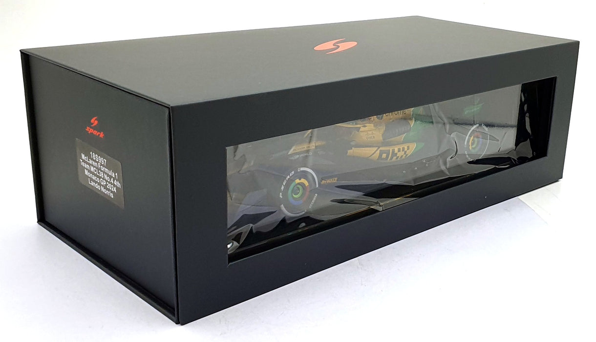 Spark 1/18 Scale 18S997 - McLaren F1 MCL38 #4 4th Monaco GP 2024 - Norris