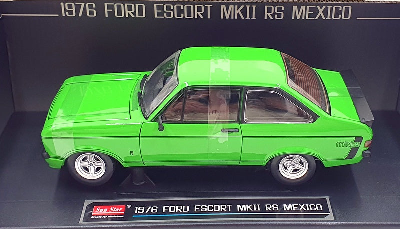 Sun Star 1/18 Scale 4635R - 1976 Ford Escort MKII RS Mexico - Signal Green