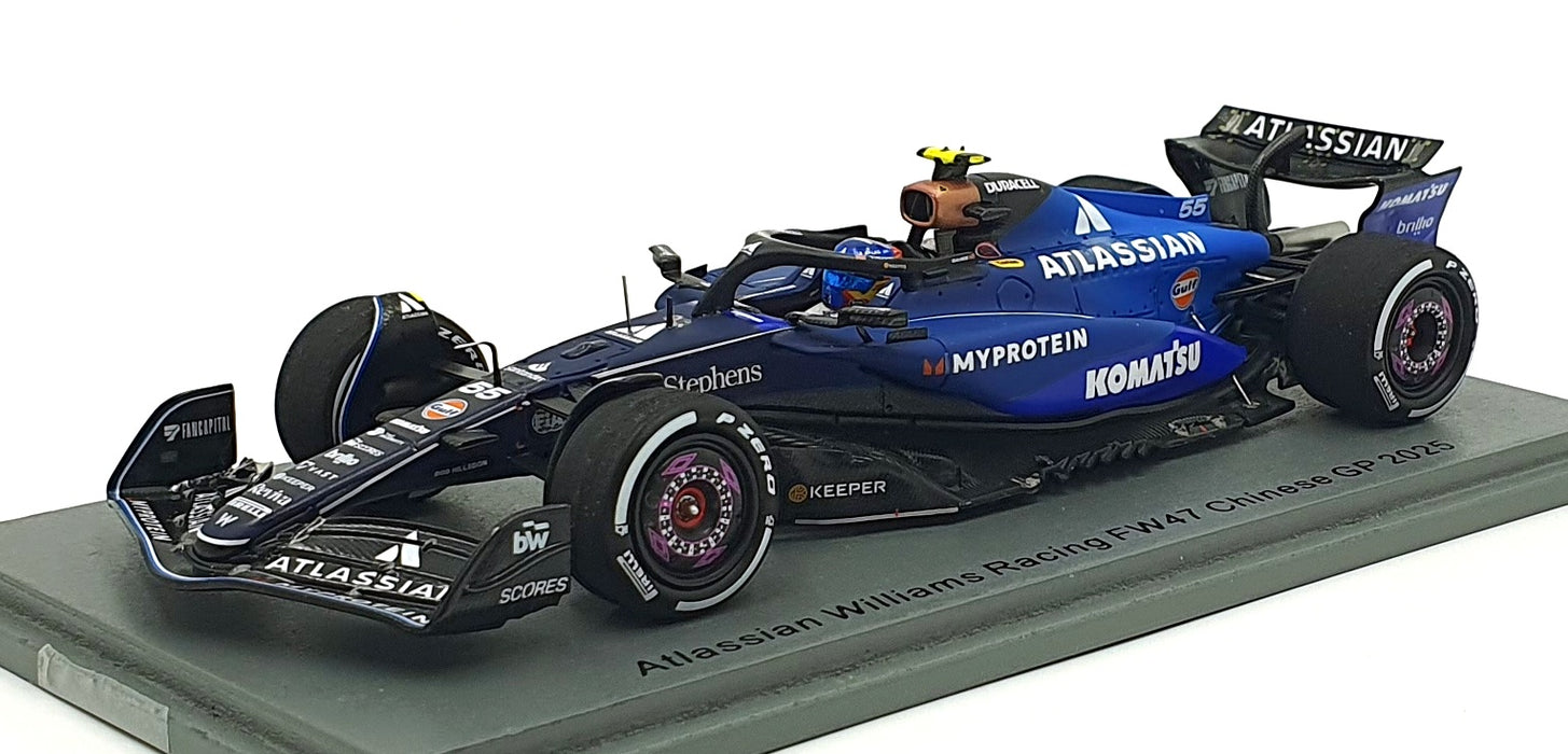 Spark 1/43 Scale S9583 - Atlassian Williams Racing FW47 #55 Chinese GP 2025