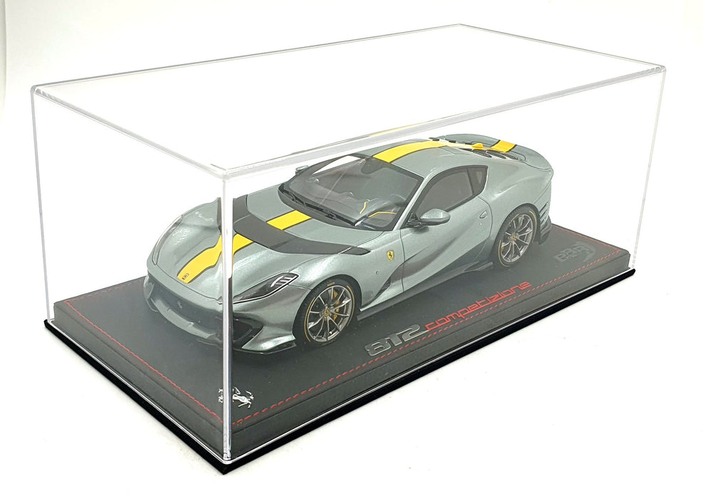 BBR 1/18 Scale P18207A - Ferrari 812 Competizione 2021 - Grigio Coburn/Yellow