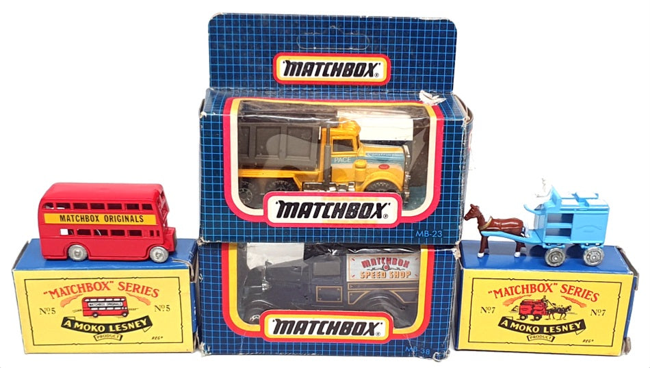Matchbox Diecast MB04S - Set Of 4 Vehicles - Truck, Van, Bus And Milk Float