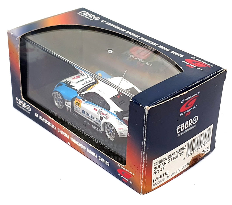 Ebbro 1/43 Scale 703 - Nissan CCI Recaldent Advan Z Super GT300 '05 #47 - White