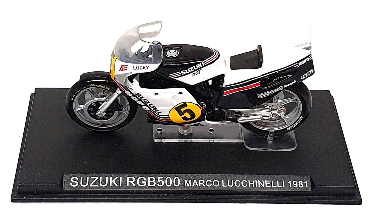 Altaya 1/24 Scale AMB11L - Suzuki RGB500 #5 M. Lucchinelli - White/Black