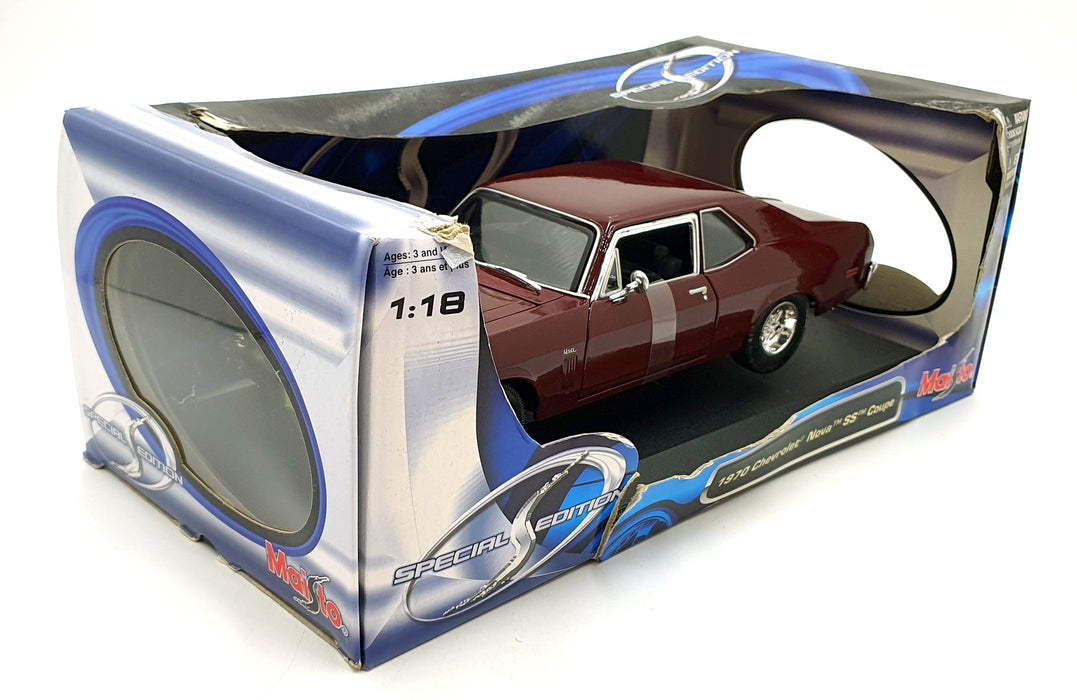 Maisto 1/18 Scale Diecast 31800 - 1970 Chevrolet Nova SS Coupe - Burgundy