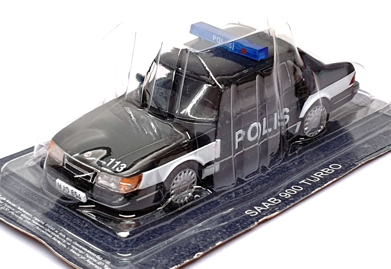 Altaya 1/43 Scale Diecast AT113 - Saab 900 Turbo Polis Police Car