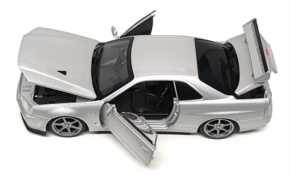 Tayumo 1/32 Scale Pull Back & Go 32115012 - Nissan GT-R34 V-Spec II - Silver